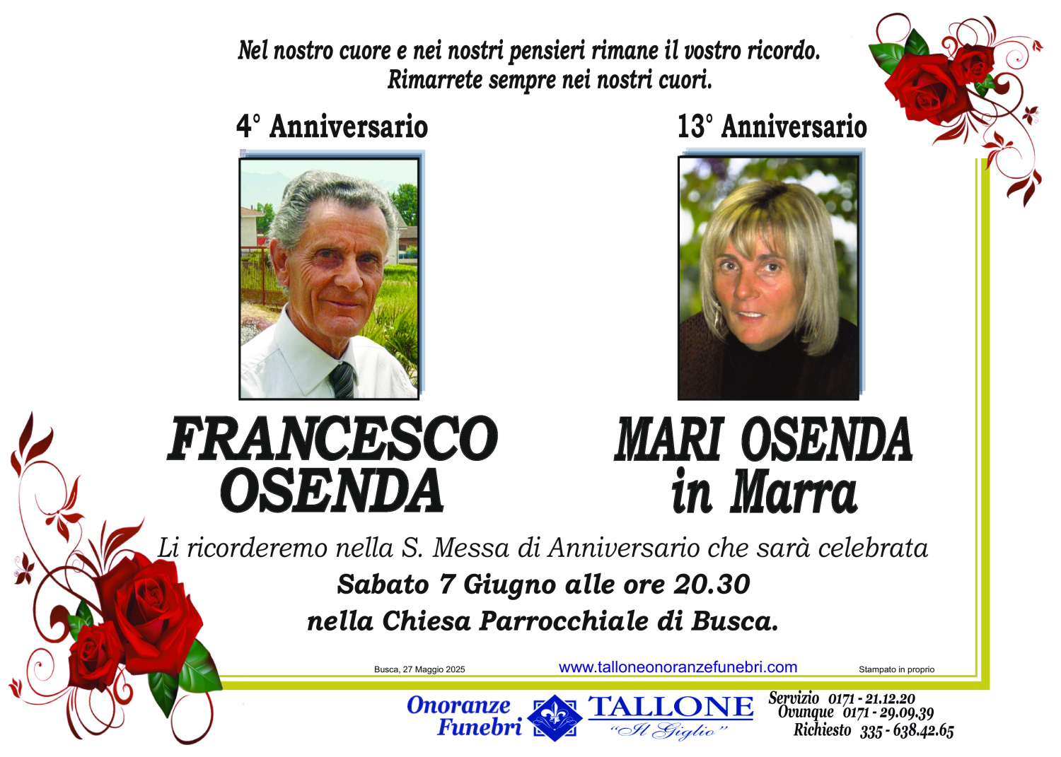 Francesco Osenda Mari Osenda in Marra